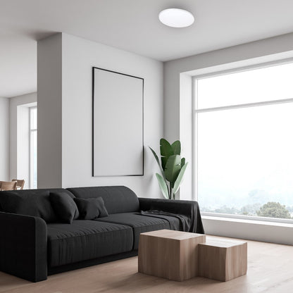 Siena LED Ceiling Lamp 35cm Chrome And White With Remote