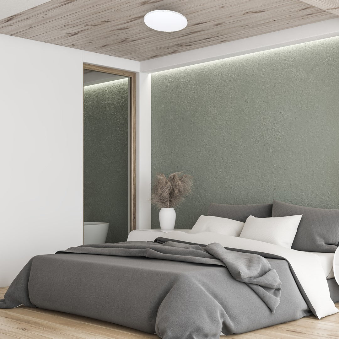 Siena LED Ceiling Lamp 35cm Chrome And White With Remote