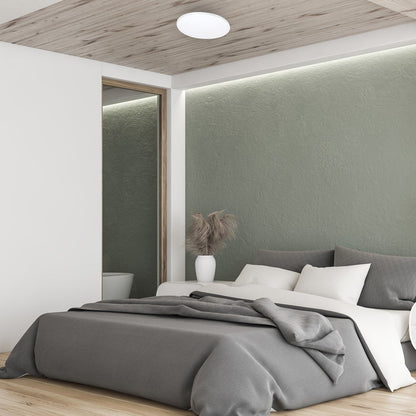 Siena LED Ceiling Lamp 35cm Chrome And White With Remote
