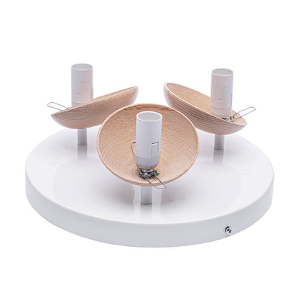 Sfera Ceiling Lamp Hand Made Natural Wood Detail