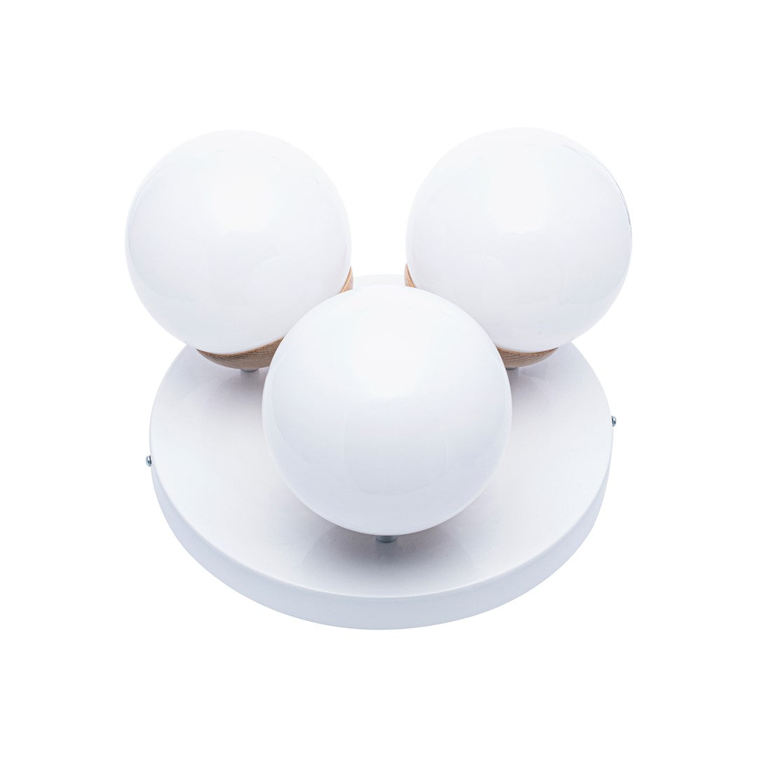 Sfera Ceiling Lamp Hand Made Natural Wood Detail