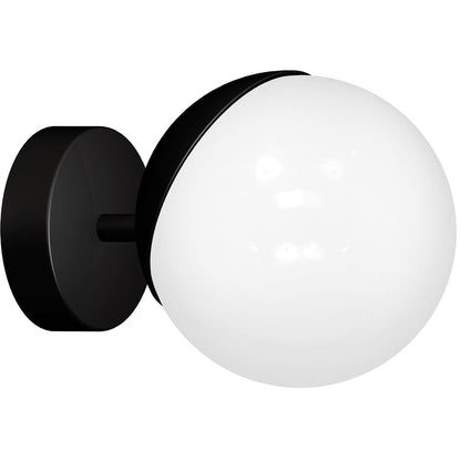 Sfera Ceiling Lamp Hand Made Matt Black White Glass