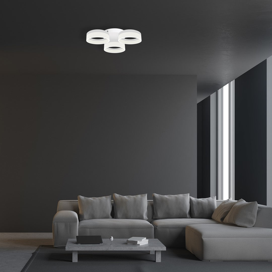 Ring LED Pendant Lamp Circular White With Built In Light Source