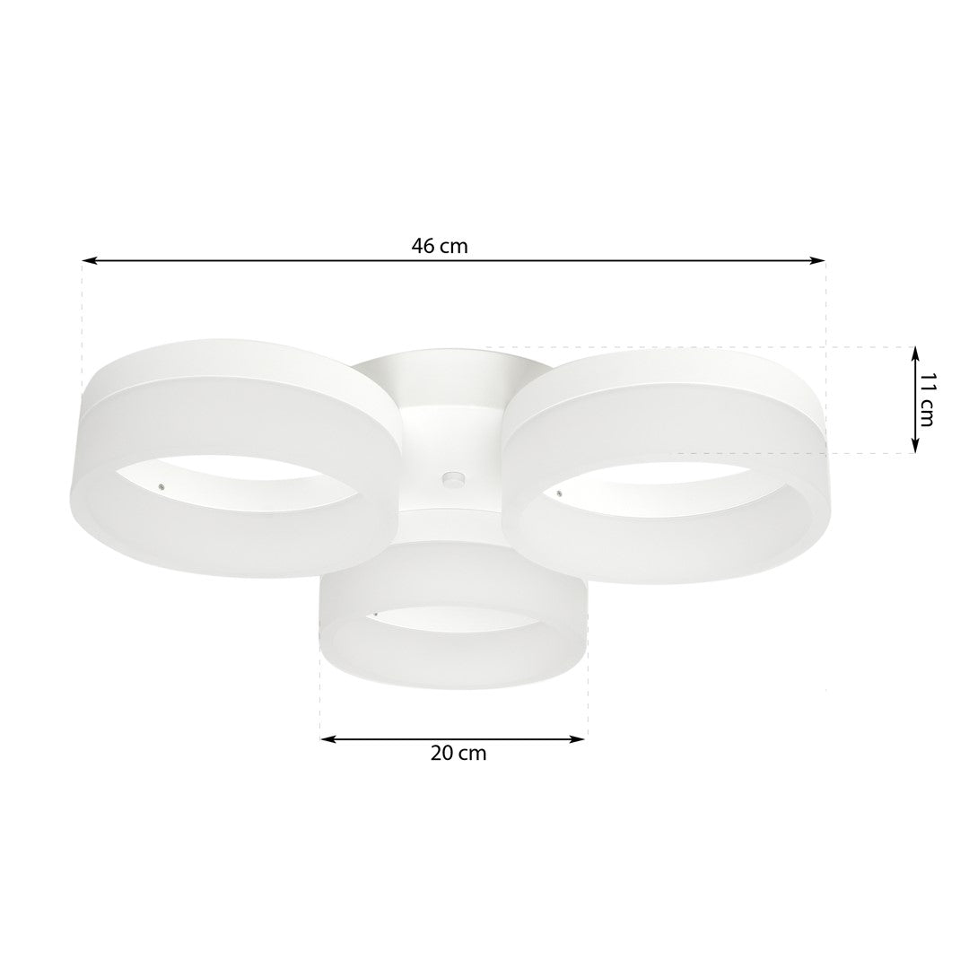 Ring LED Pendant Lamp Circular White With Built In Light Source