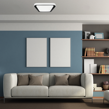 Quadro LED Ceiling Lamp Black 40cm Remote Control