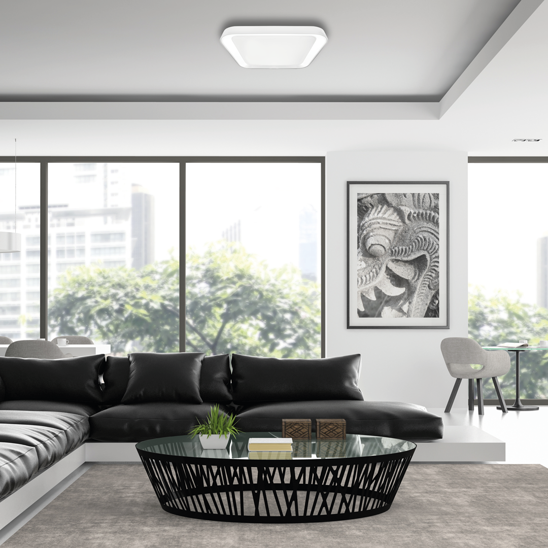Quadro LED Ceiling Lamp White 40cm Remote Control