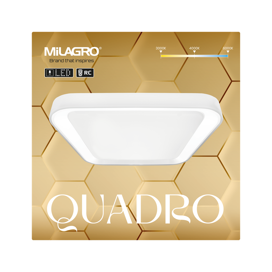 Quadro LED Ceiling Lamp White 40cm Remote Control