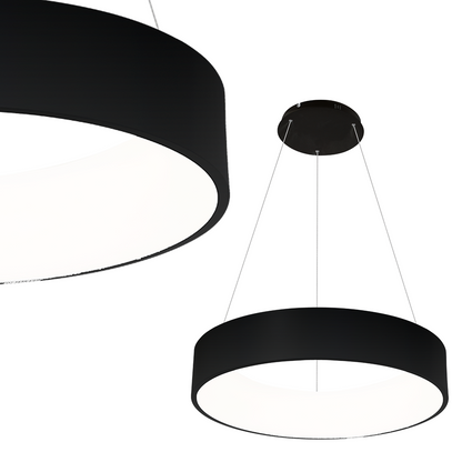Ohio Matt Black LED Pendant Lamp 45cm Adjustable