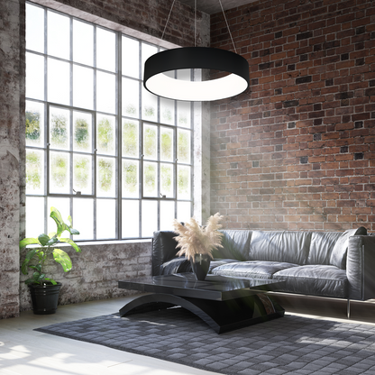 Ohio Matt Black LED Pendant Lamp 45cm Adjustable