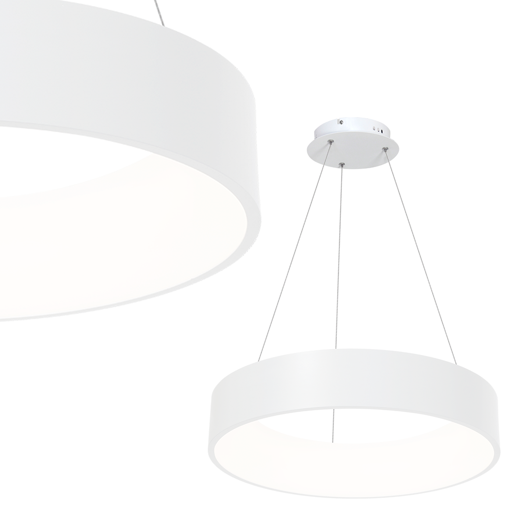 Ohio Matt White LED Pendant Lamp 45cm Adjustable