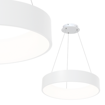 Ohio Matt White LED Pendant Lamp 45cm Adjustable