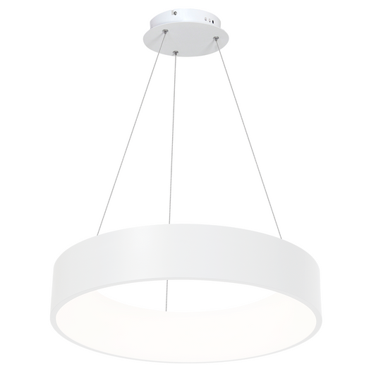 Ohio Matt White LED Pendant Lamp 45cm Adjustable