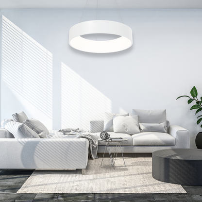 Ohio Matt White LED Pendant Lamp 45cm Adjustable
