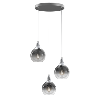 Monte Hand Made Designer Pendant Lamp Smoked Glass Shades