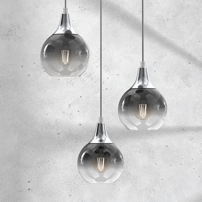 Monte Hand Made Designer Pendant Lamp Smoked Glass Shades