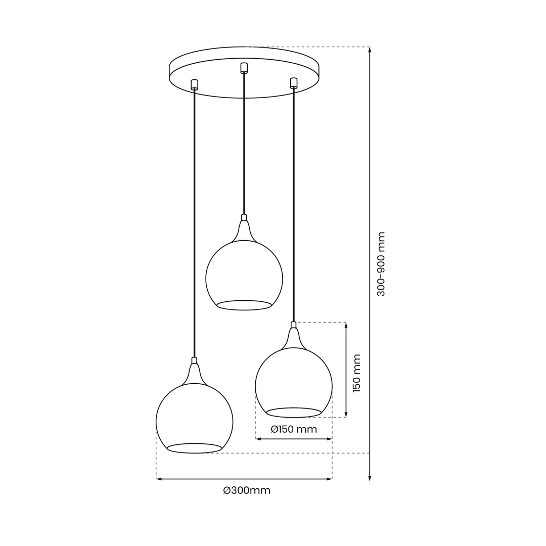 Monte Hand Made Designer Pendant Lamp Smoked Glass Shades