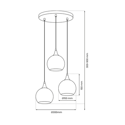 Monte Hand Made Designer Pendant Lamp Smoked Glass Shades