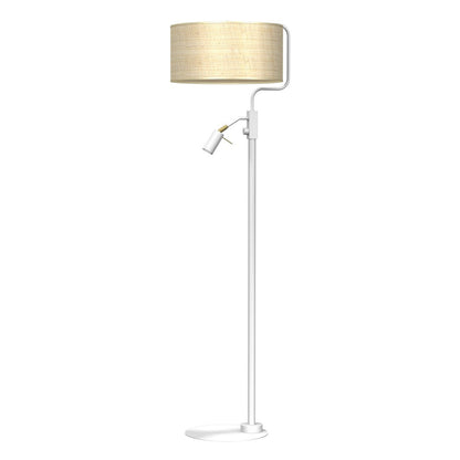 Marshall Hand Made Floor Lamp Natural Rattan Coloured Fabric