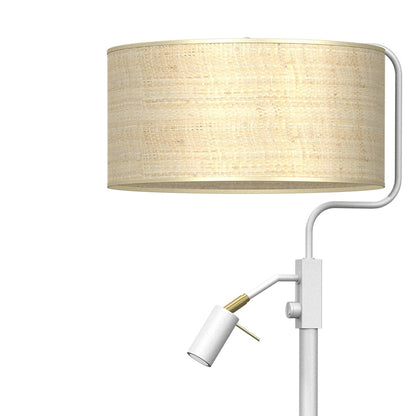 Marshall Hand Made Floor Lamp Natural Rattan Coloured Fabric