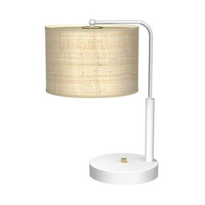 Marshall Hand Made Table Lamp Natural Rattan Coloured Fabric