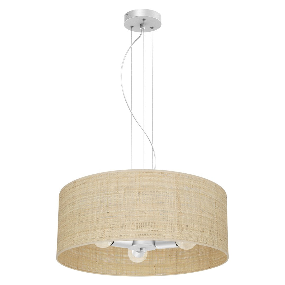 Marshall Hand Made Pendant Lamp Natural Rattan Coloured Fabric