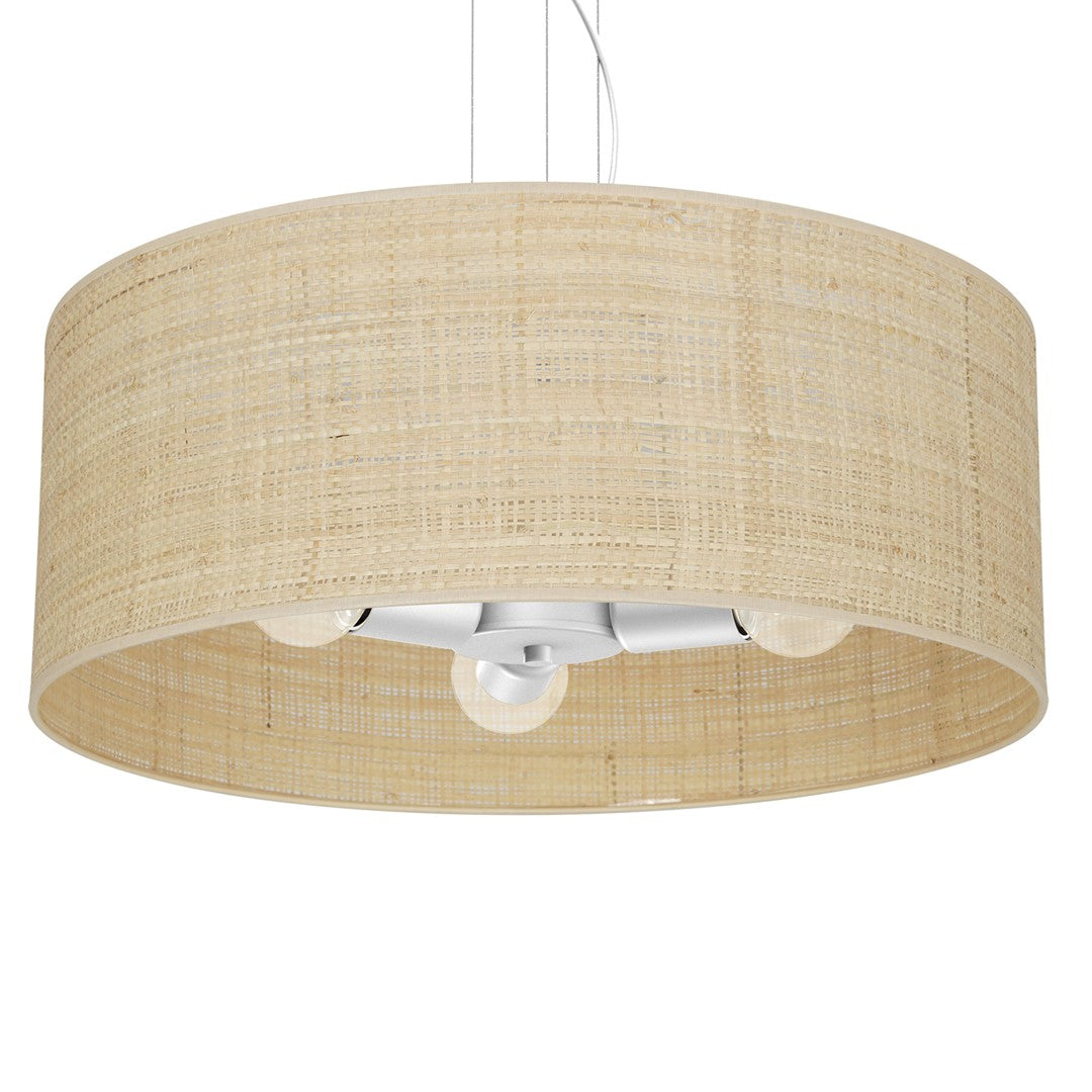 Marshall Hand Made Pendant Lamp Natural Rattan Coloured Fabric