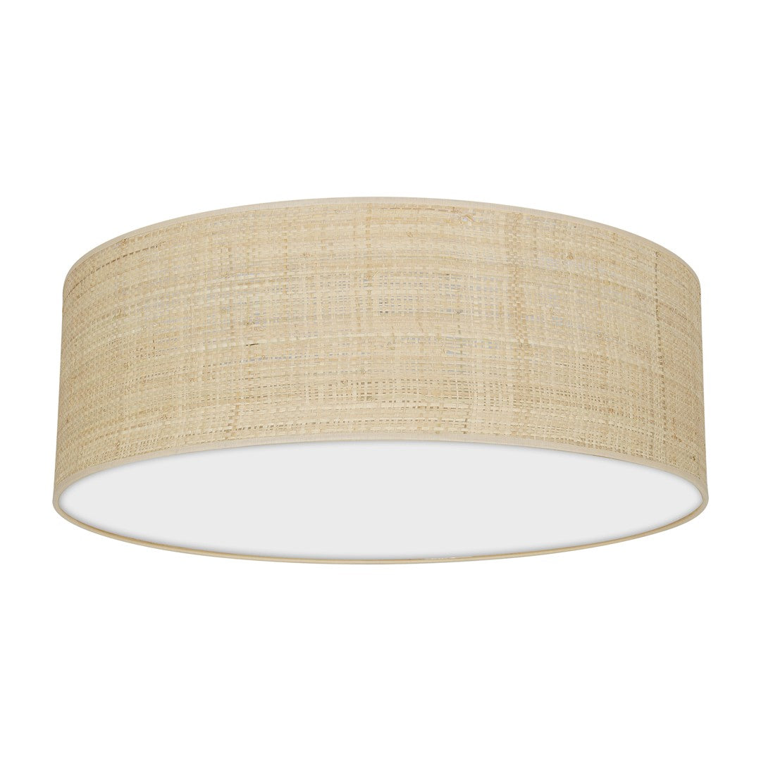 Marshall Hand Made Ceiling Lamp Natural Rattan Coloured Fabric