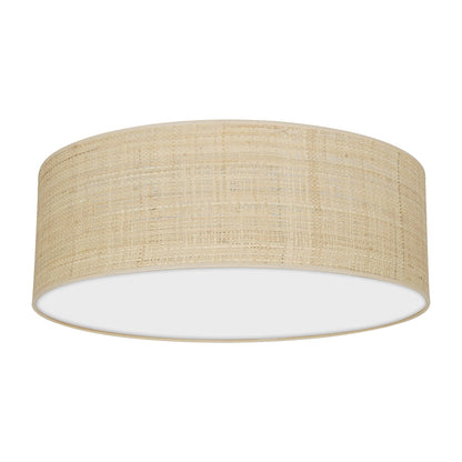 Marshall Hand Made Ceiling Lamp Natural Rattan Coloured Fabric