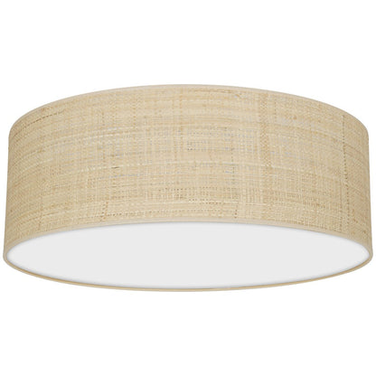 Marshall Hand Made Ceiling Lamp Natural Rattan Coloured Fabric