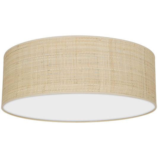 Marshall Hand Made Ceiling Lamp Natural Rattan Coloured Fabric