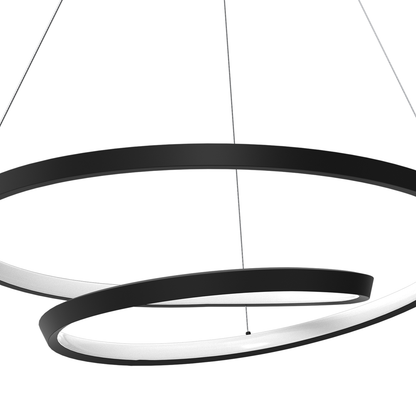 Lucero LED Designer Pendant Lamp Black 50cm