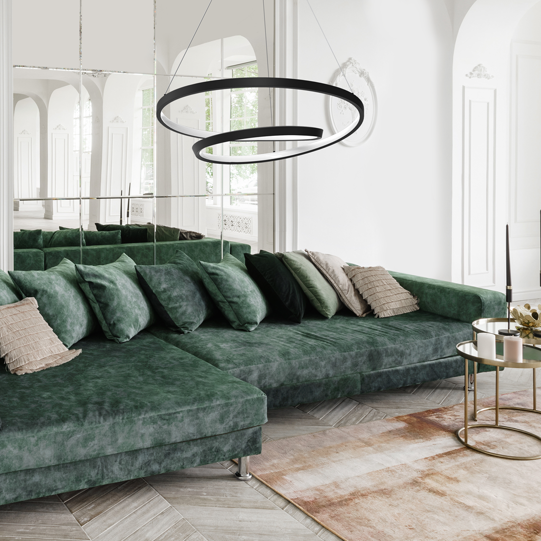 Lucero LED Designer Pendant Lamp Black 50cm