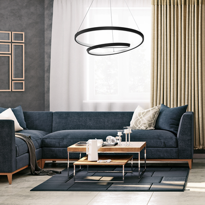 Lucero LED Designer Pendant Lamp Black 50cm