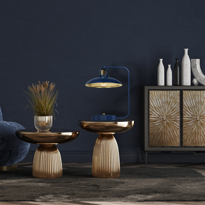 Felix Table Lamp Hand Made In Navy And Gold