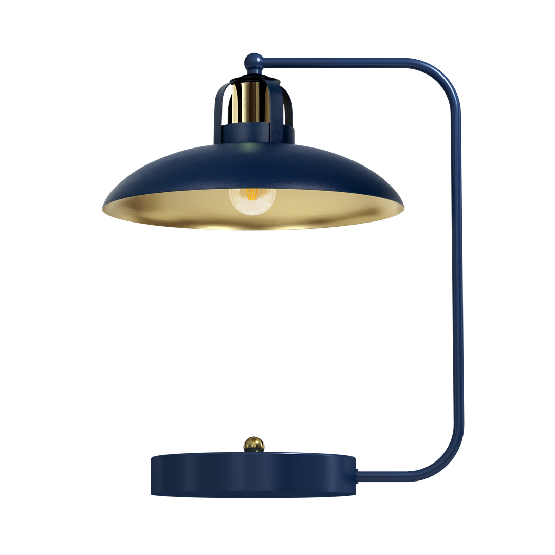 Felix Table Lamp Hand Made In Navy And Gold