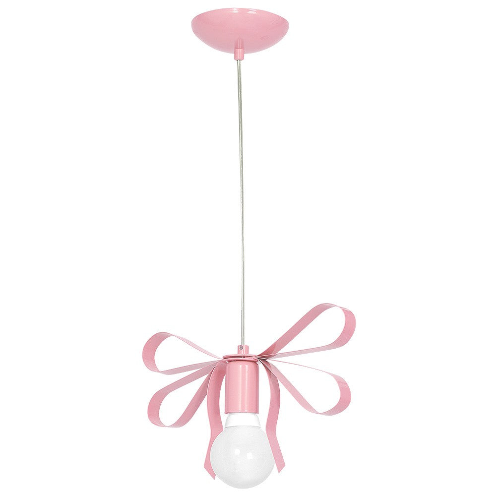Emma Baby Pink Pendant Hand Made Delicate Tied Ribbon Effect