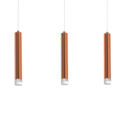 Copper LED Triple Pendant Lamp Rose Gold Industrial Chic