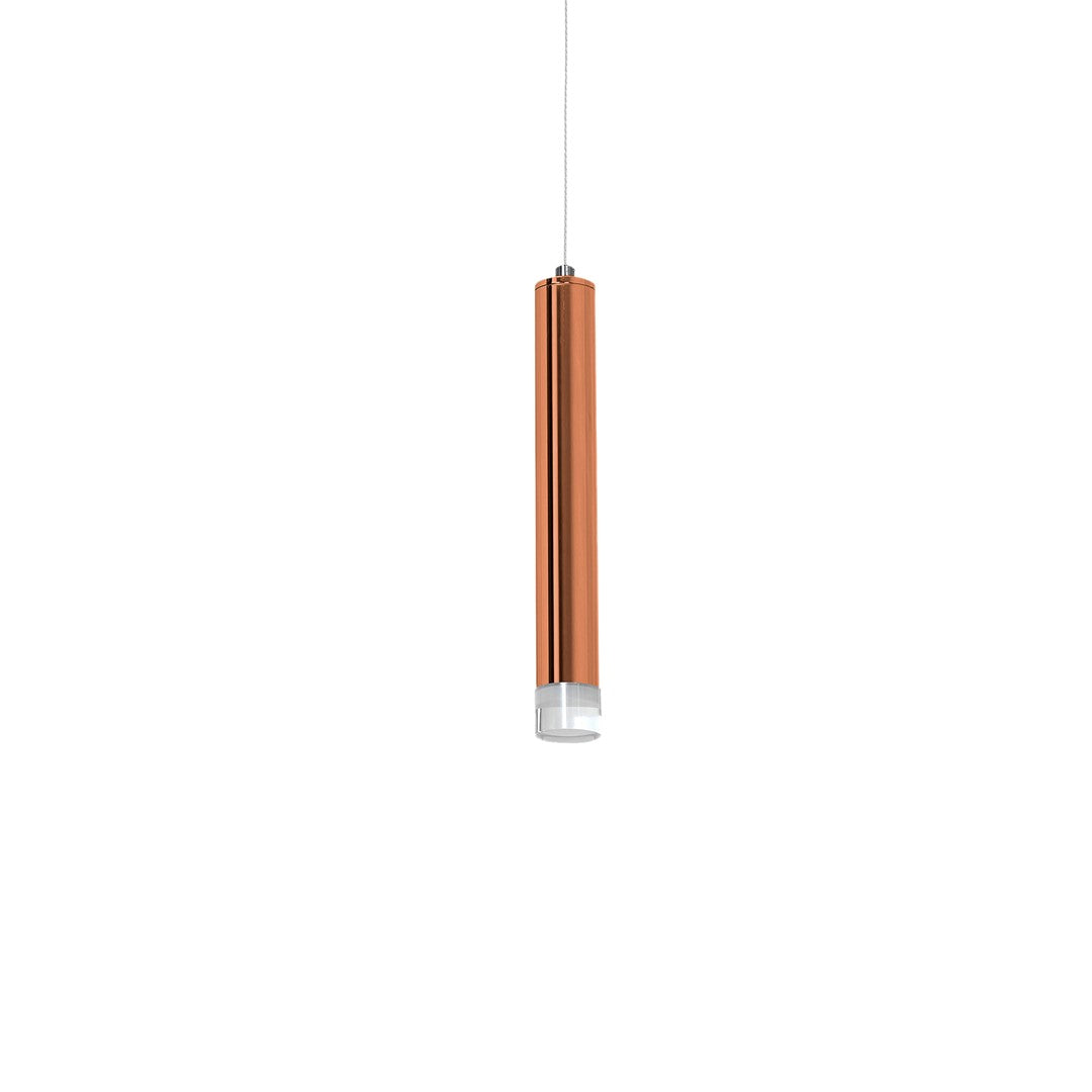 Copper LED Triple Pendant Lamp Rose Gold Industrial Chic