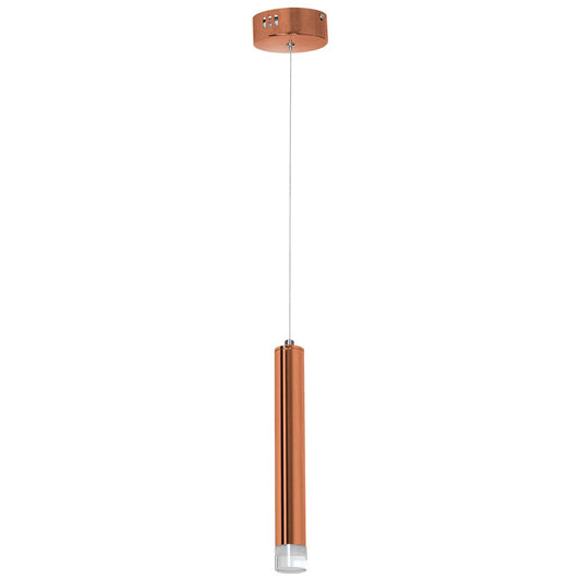 Copper LED Pendant Lamp Rose Gold Industrial Chic