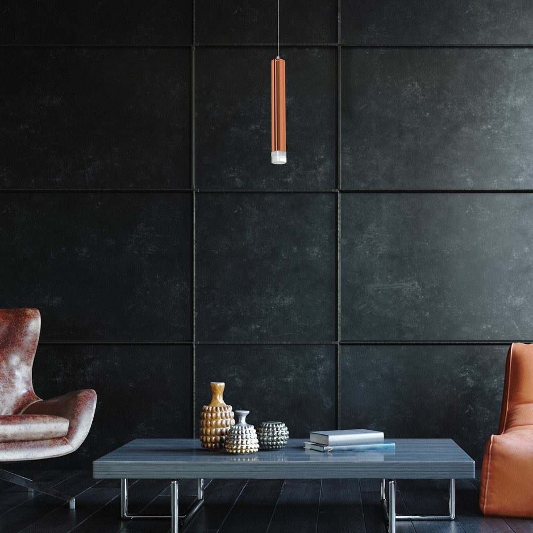Copper LED Pendant Lamp Rose Gold Industrial Chic