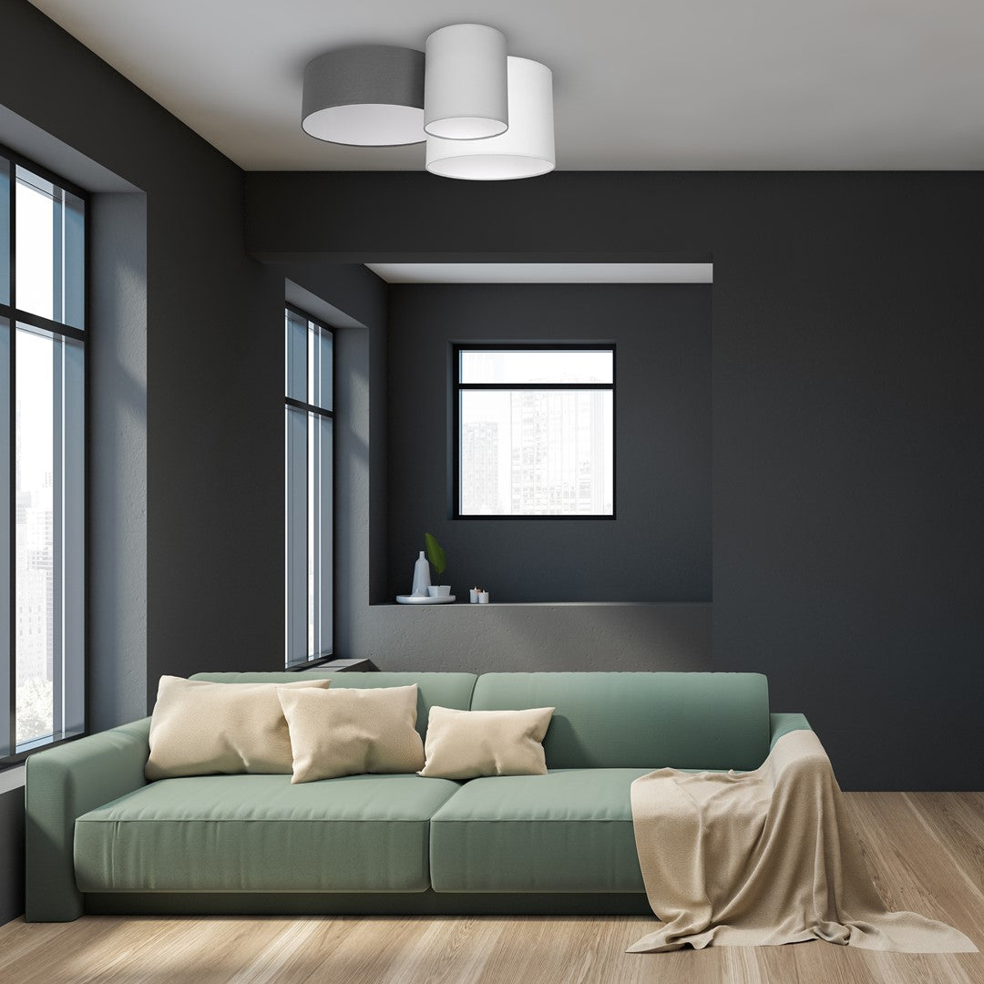 Stan Ceiling Lamp Hand Made Cool Grey And White