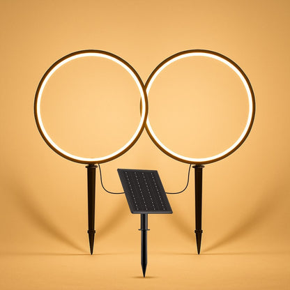 Rings Solar Lamp 2X1.5W 2X25Lm 3000K Black