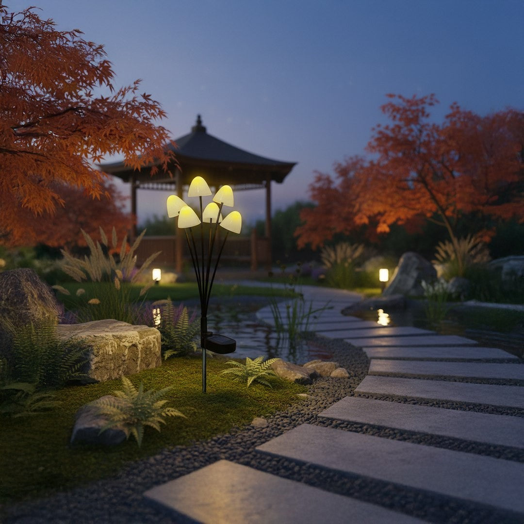 Mushrooms Solar Lamp 3000K Ip44 Green + White