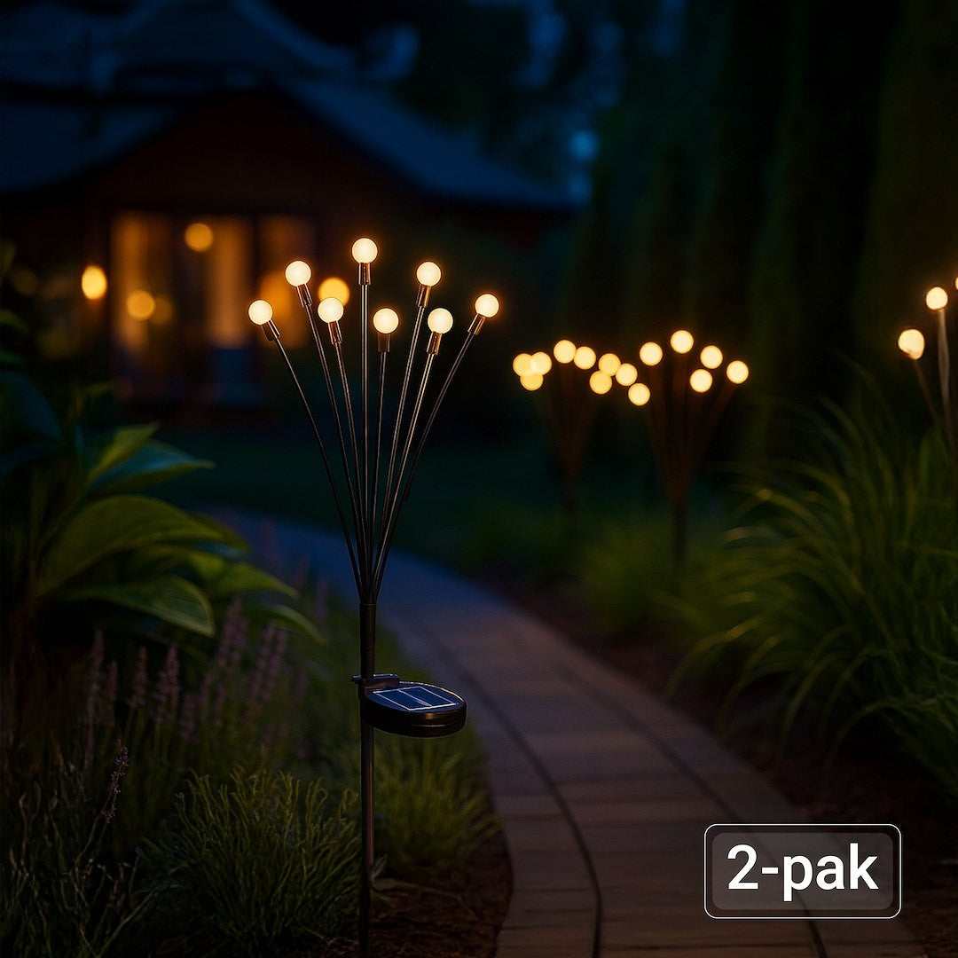 Solar Lamp Multi 8 3000K Ip44 2 Pcs Black