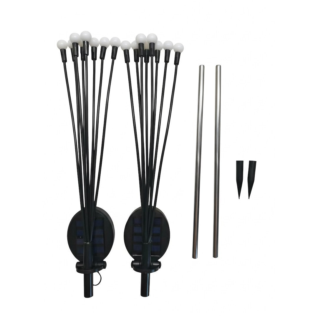 Solar Lamp Multi 8 3000K Ip44 2 Pcs Black