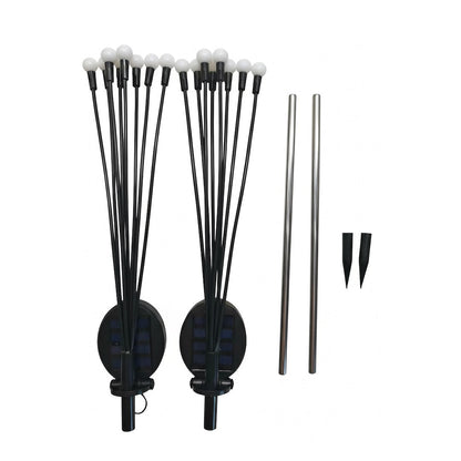 Solar Lamp Multi 8 3000K Ip44 2 Pcs Black