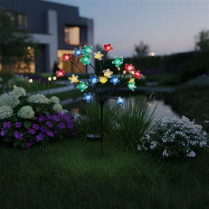 Solar Tree Lamp 84Cm Rgb+3000K Ip44 Black + Transparent