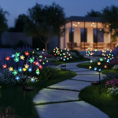 Solar Tree Lamp 84Cm Rgb+3000K Ip44 Black + Transparent