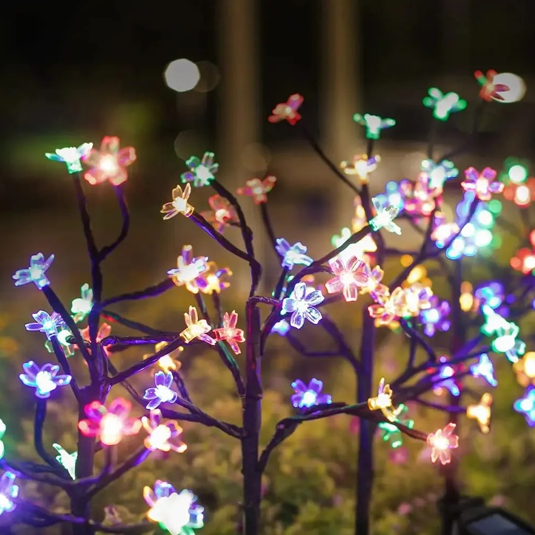 Solar Tree Lamp 84Cm Rgb+3000K Ip44 Black + Transparent