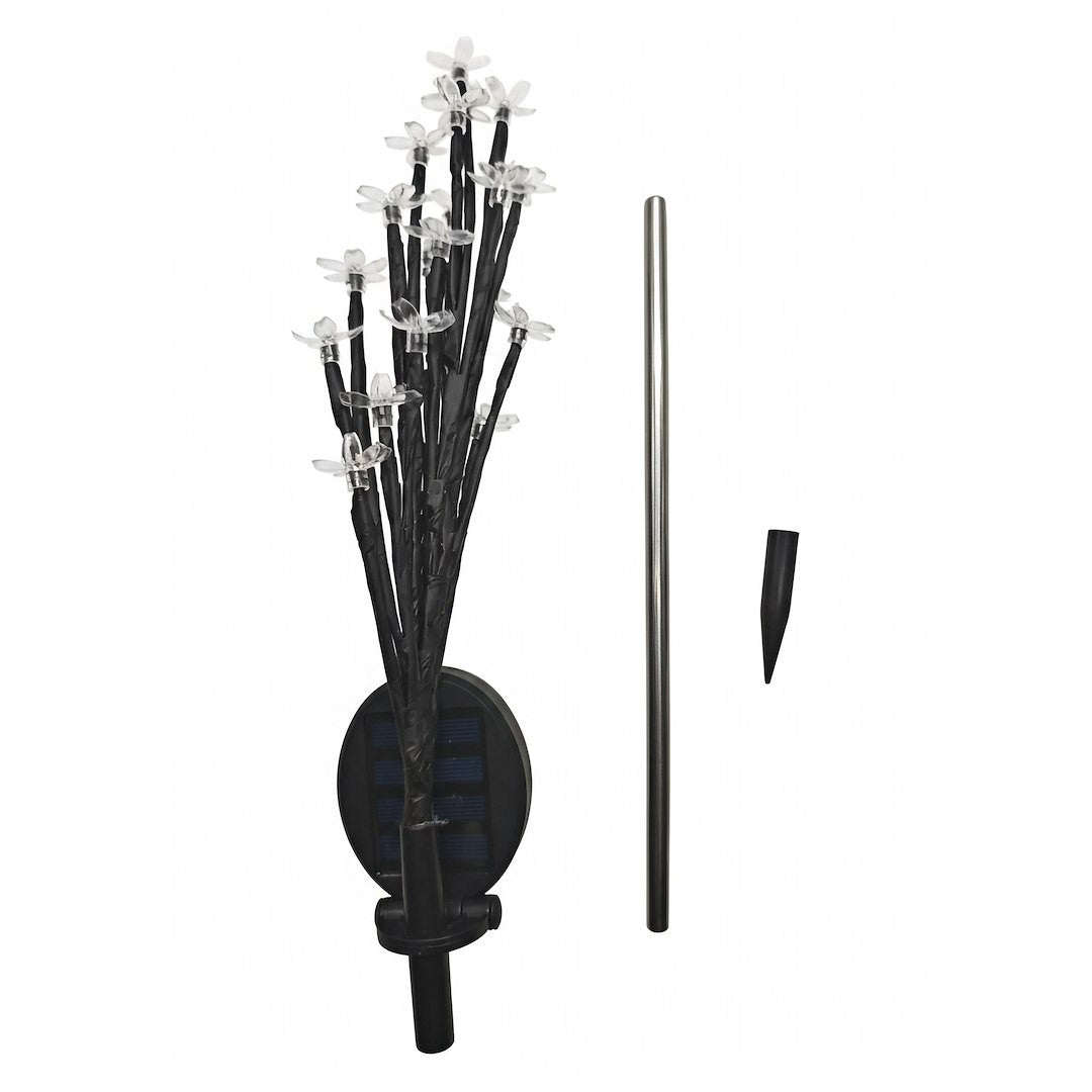 Solar Tree Lamp 84Cm Rgb+3000K Ip44 Black + Transparent
